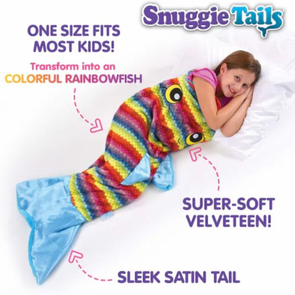 Snuggie Tails Rainbow Fish Blanket - Picture 1 of 3